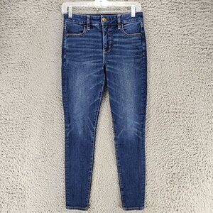 American Eagle Outfitters Jeans Womens 2 Petite Dark Wash Hi Rise Jegging *GUC*